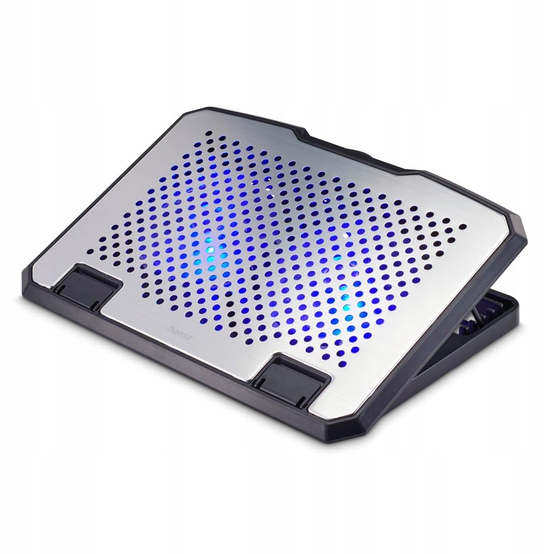 Hama Raffreddatore per laptop in alluminio, inclinabile, silenzioso, 2 ventole, fino a 40 cm, nero