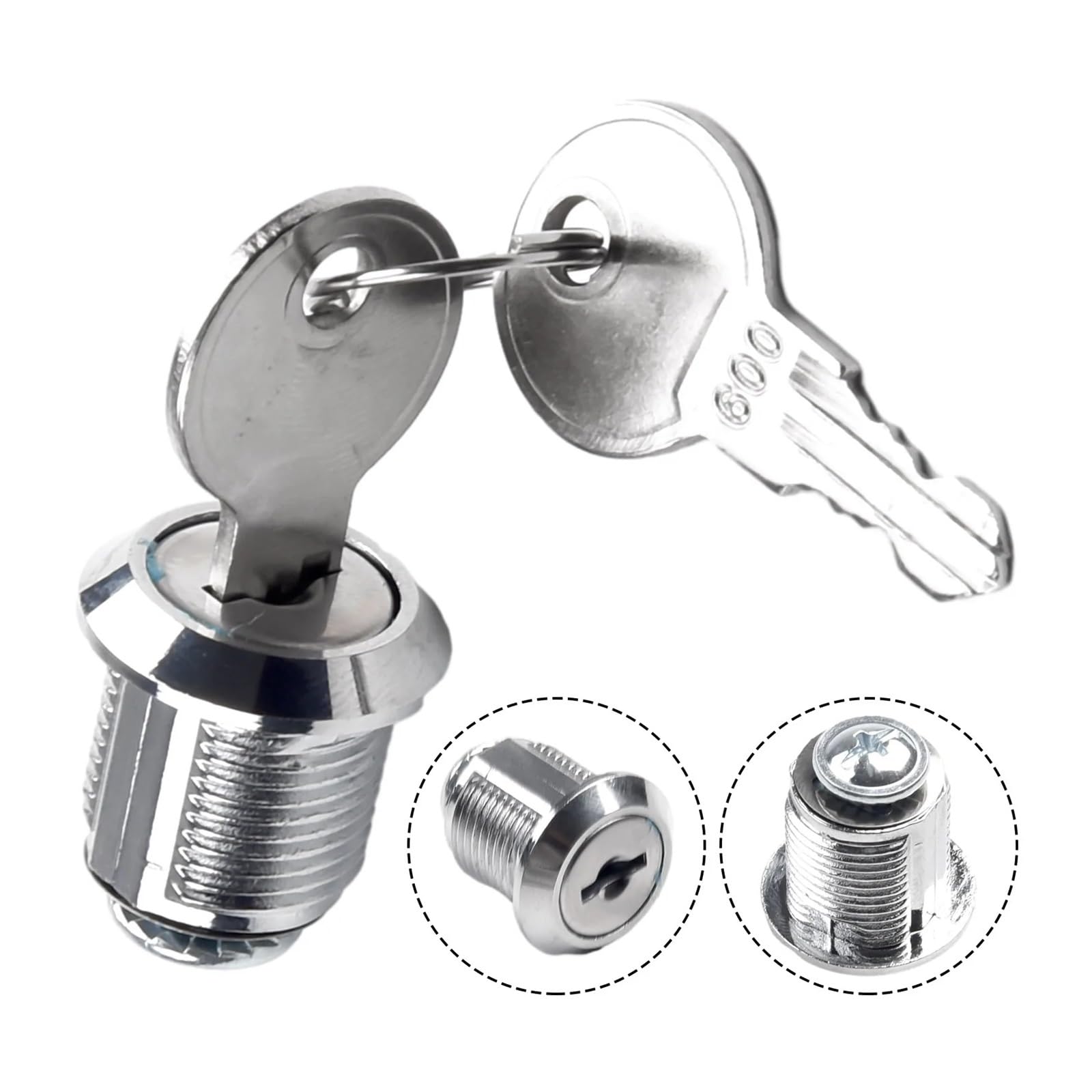 Fonhndg One Color Cabinet Locks 4 Sets Cam Lock Security Drawer Cabinet Door Barrel Filing Post Mail Box Furniture Locker Cupboard 2 Key(C-30Mm Fixed)