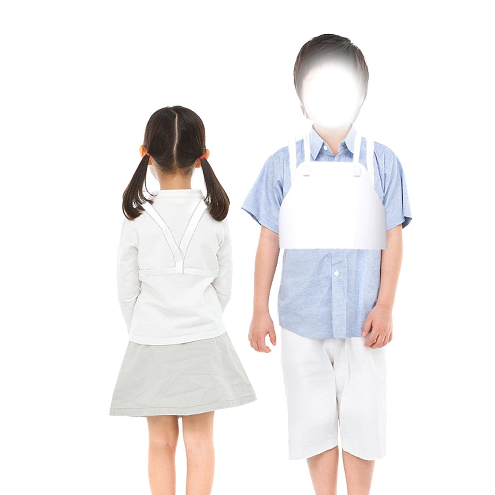 Protettore per il seno pesante pugilato karate scherma sport petto guardia donna XS 83-85 cm bianco