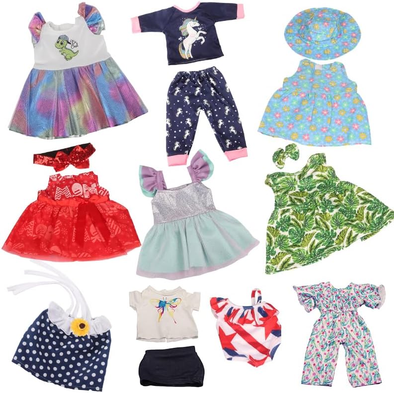 Miniatura 2 de 10 juegos de ropa de muñeca americana de 18 pulgadas, incluyendo 10 de ropa de muñeca para muñecas americanas, regalos de cumpleaños para niños