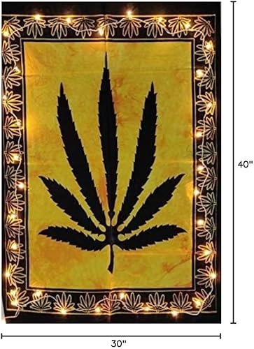 Miniatura 8 de ICC - Tapiz de marihuana para colgar en la pared póster de hojas para colgar en la pared decoración hippie de cannabis bandera de maceta collage de