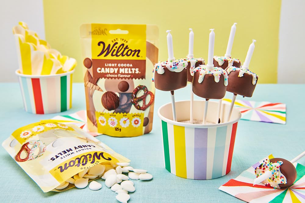 Wilton Candy Melts Verde Oscuro Caramelos para Derretir con Sabor Dulce y Cremoso para Moldear, Sumergir y Decorar, Optimas para Cake Pops, Dulces, Tartas y Postres Revestidos, 125 g