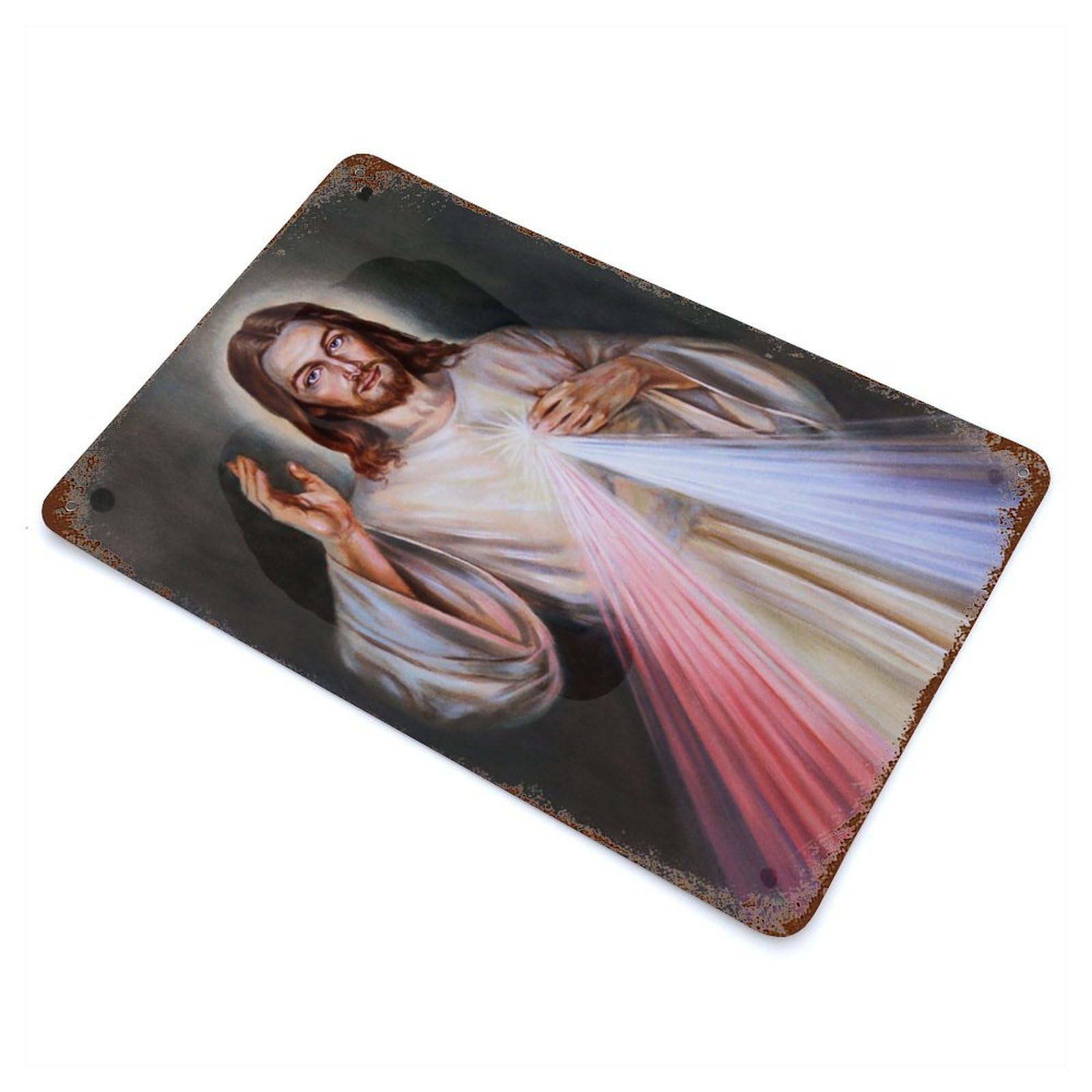 Garage Style Jesus Christ Poster Rustic Tin Plaque 11.8"x7.9", Classic Wall Plaque for Bar And Workshop