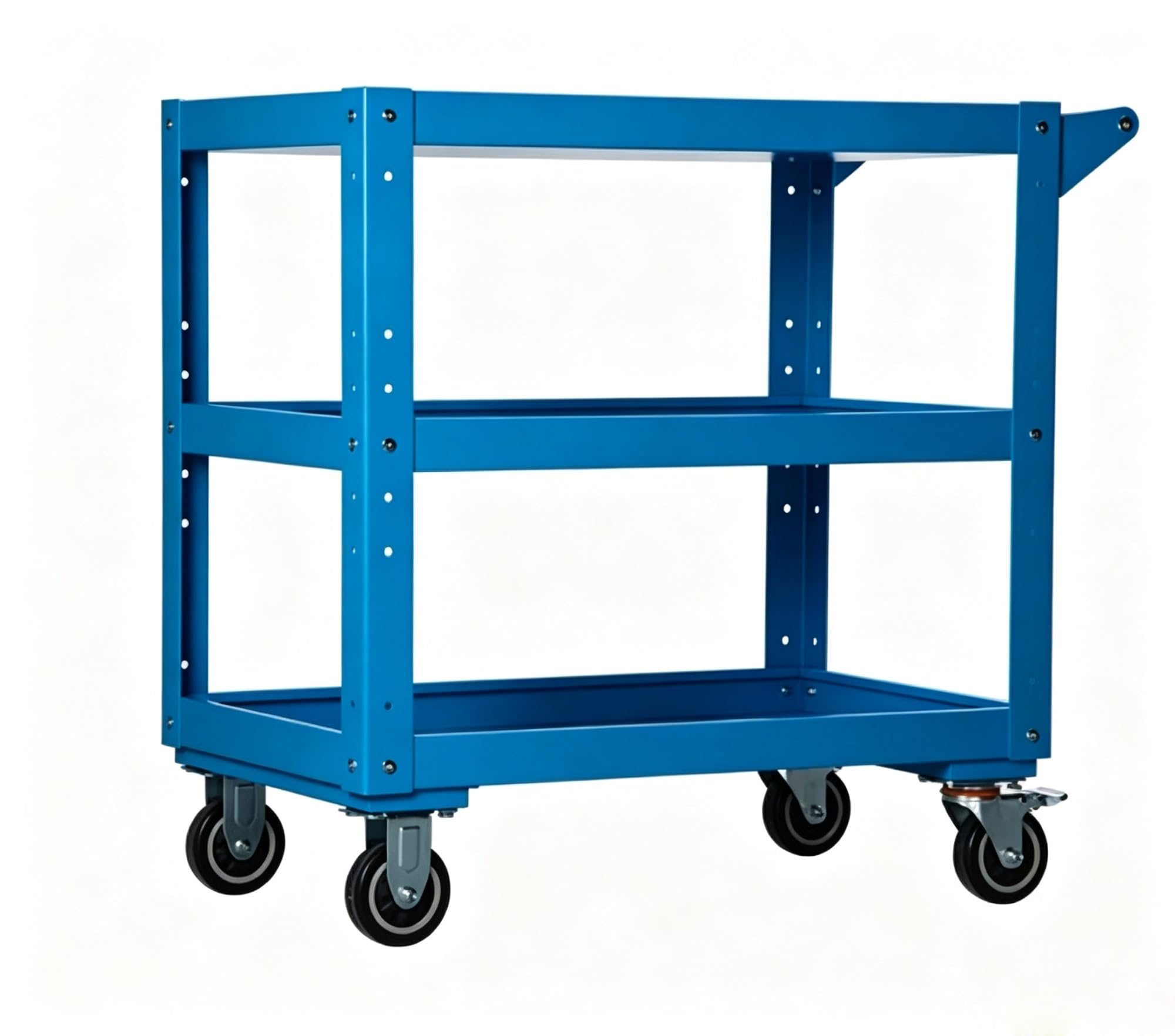 Adjustable Metal Rolling Tool Cart, Heavy Duty Workshop Garage Storage Trolley, Mobile Mechanic Service Organizer
