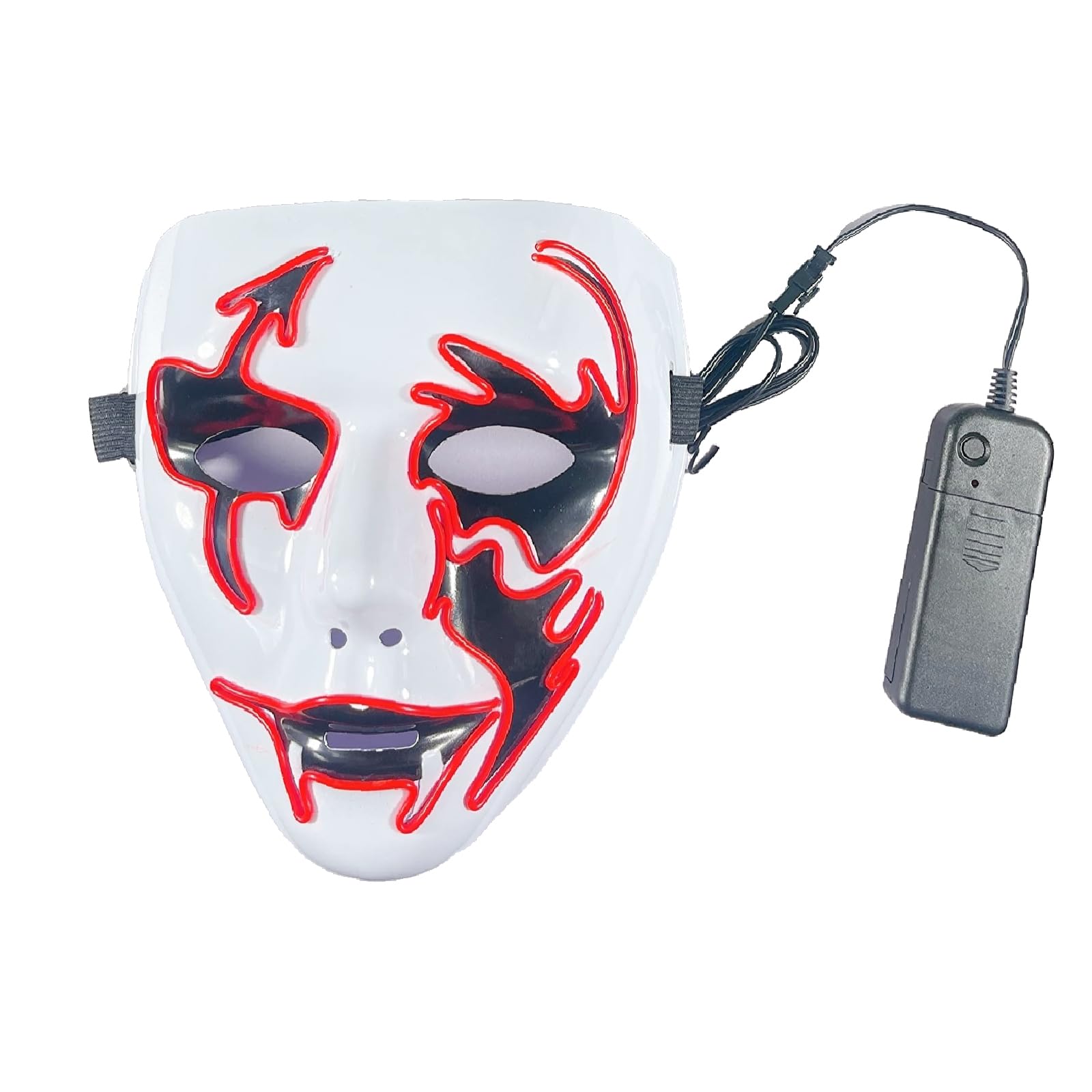 Halloween Mask Purge Masks - LED Glowing Scary Light-Up Face Costume Cosplay Purge Costumes for Women Kids Men