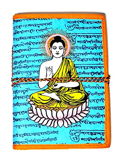 Diario de papel hecho a mano con diseño de Buda azul – El...