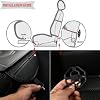 GIANT PANDA 2 Pack Front Seat Covers Upholstery Mat Filling Breathable Bamboo Charcoal PU Leather Seat Cover for SUV Cars 54.5 x 53.2 cm (Beige 2 Pack Universal)