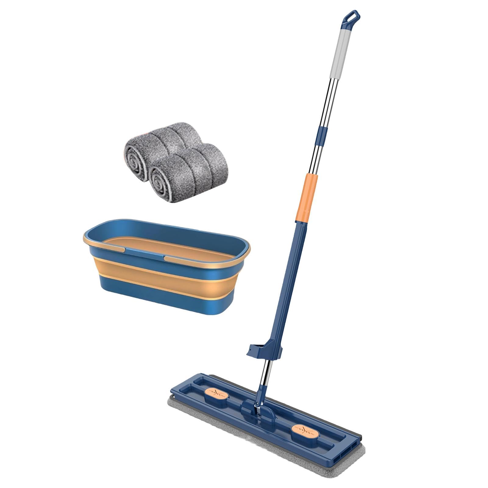 Fregona de microfibra, fregonas para la limpieza de pisos: fregona húmeda | y a prueba de polvo,Fregona de cocina de baño con 2 almohadillas de microfibra reutilizables para la cocina