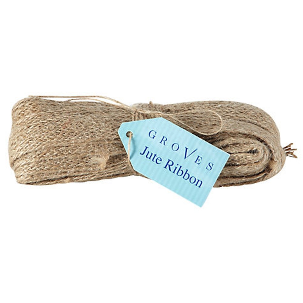 Groves Natural Jute Ribbon 15mm, 6m. Rustic vintage inspired gift wrapping ribbon