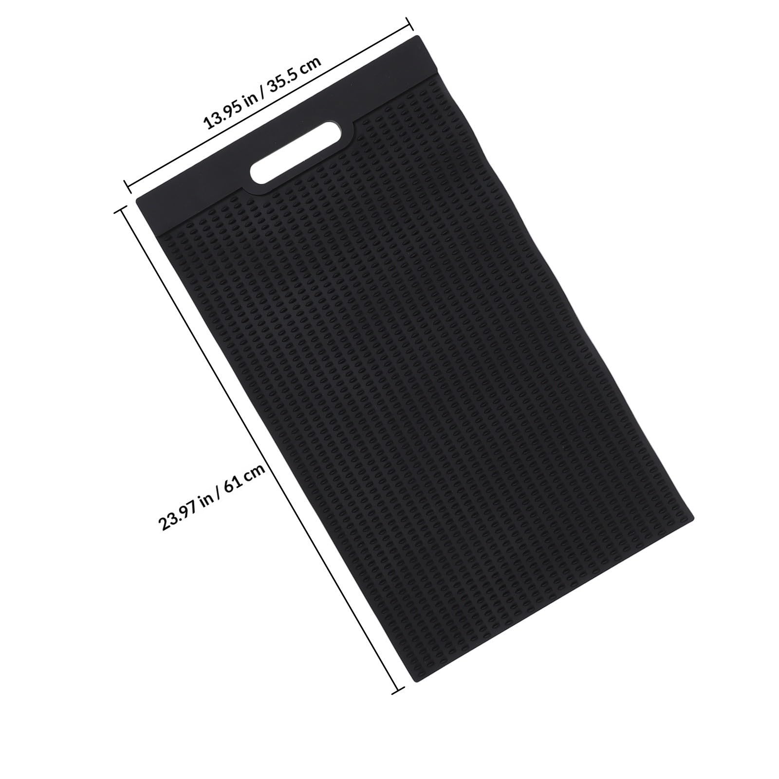 LIFKOME Schwarze PVC Fischmatte mit Antirutschfunktion, vielseitige Fischfiletunterlage, kompakte Größe, perfekt für Küche und Boot