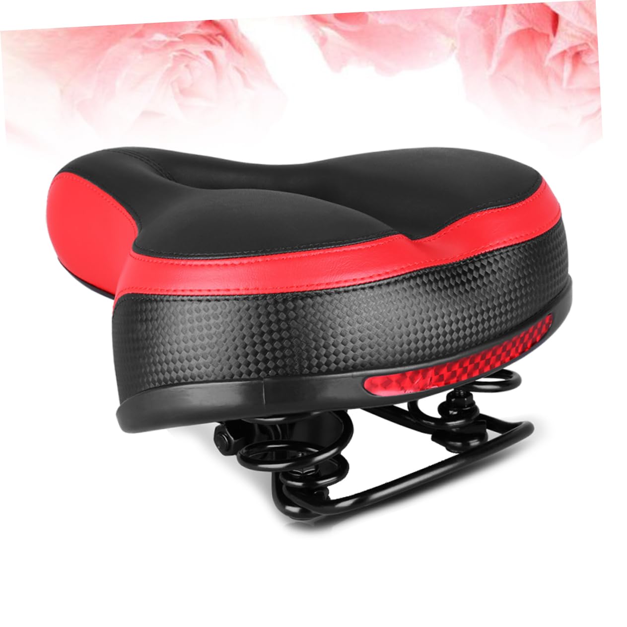 GALPADA Sella per Bici da Corsa con Imbottitura in Spugna Traforata e Rivestimento in Pelle in Superfine Sella Ergonomica Scanalatura per Comfort e Ventilazione Adesivi Riflettenti