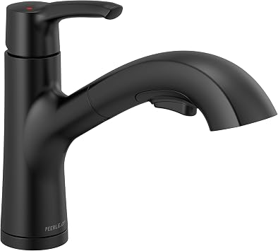 Peerless Parkwood Pull Out Kitchen Faucet, Black Kitchen Sink Faucet, Kitchen Faucet with Pull Out Sprayer, Matte Black P6935LF-BL