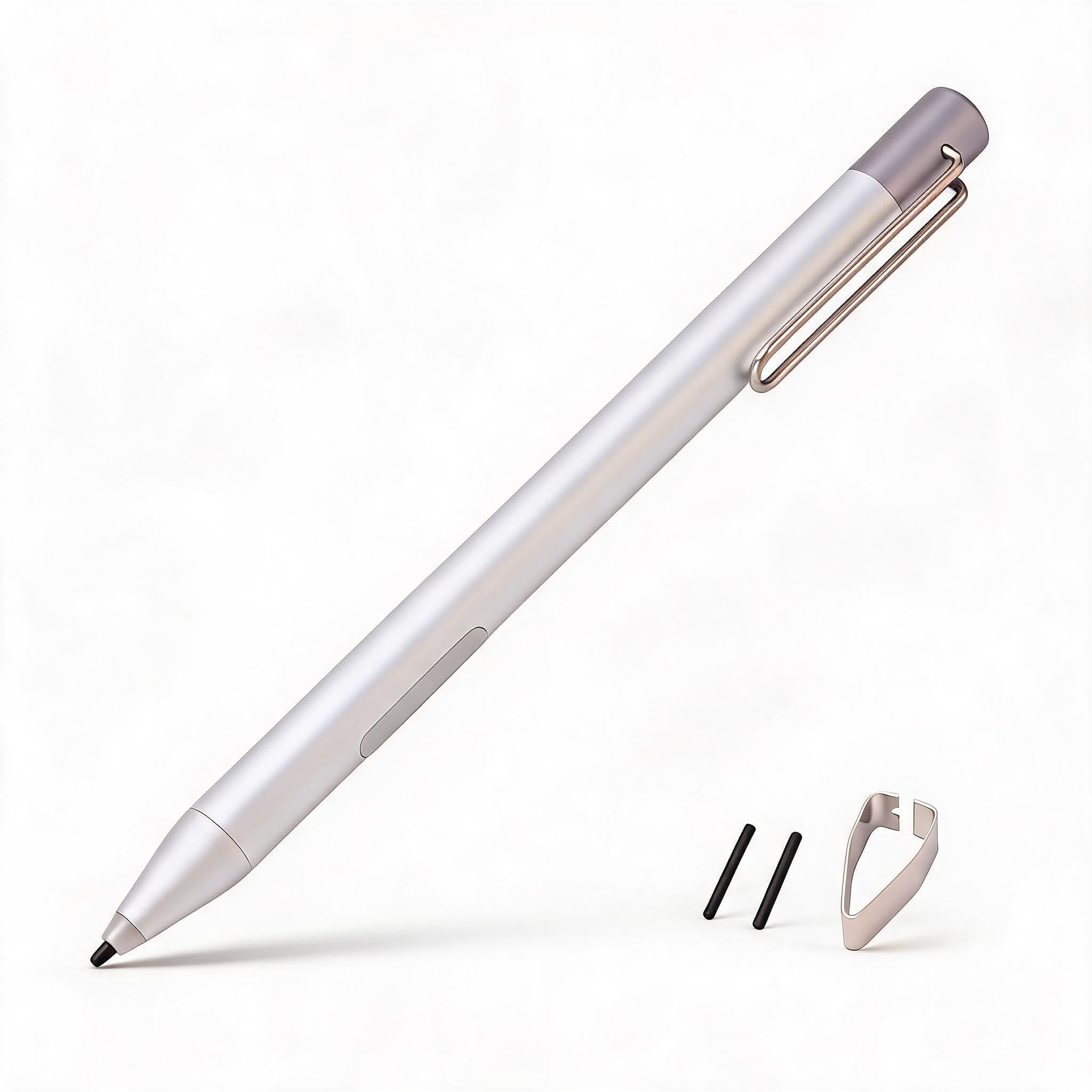 Active Stylus Pen, Premium Aluminum Alloy 4096 Pressure Sensitivity MPP1.51 Compatible with x360 Spectre x360 Pavilion x360 2-in-1 Laptops Silver