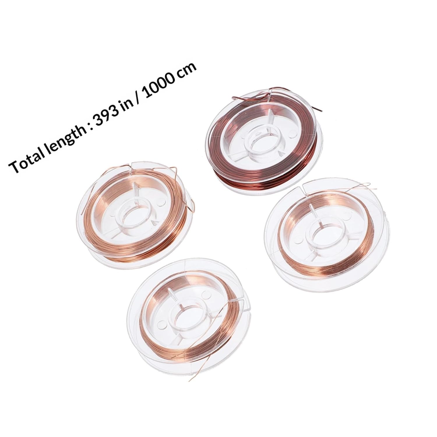 4 Rolls Bare Copper Magnet Wire Enameled DIY Wire with Diameters Flexible Corrosion-Resistant for Electrical Motors Transformers Inductors and Industrial Electronics