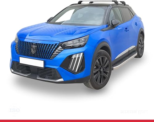 Compatible avec Peugeot 2008 II (P24) 2020-2026 ACE-2 modèle Barres de Toit Railing Porte-Bagages de Voiture Gris Aluminium Barres - 3