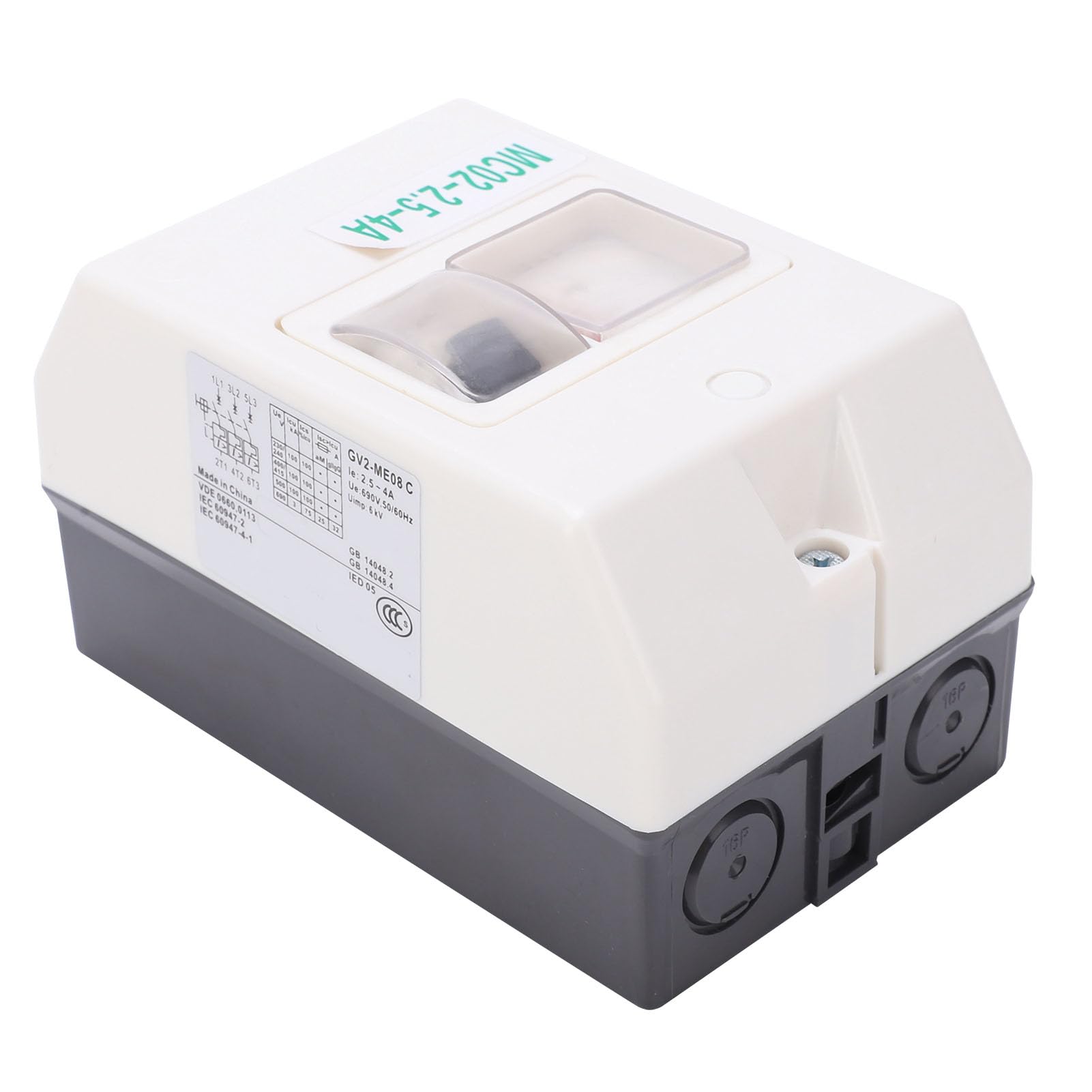 Salvamotore IP55 per Motore Elettrico - Interruttore Automatico di Protezione Impermeabile con Guscio in ABS Modello MC02-2.5-4A