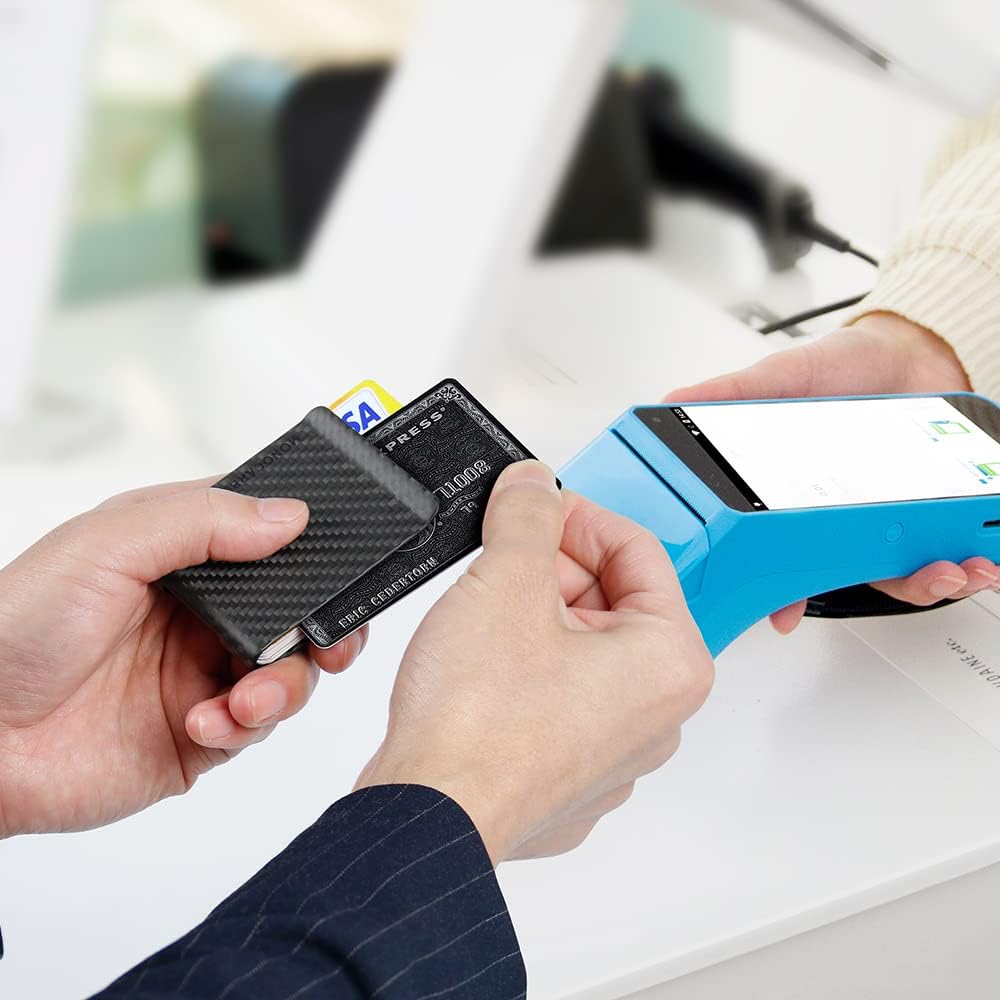 MONOCARBON 2in1 Carbon Fiber Money&Credit Card Clip,RFID Blocking Wide Credit Card&Cash Holder for Men Front Pocket - Image 8
