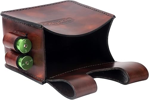 Miniatura 5 de TOURBON Bolsa de cuero para munición de tiro en la cintura, bolsa de concha de escopeta con 2 balas Loop