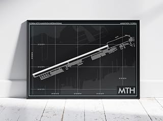 Modern Poster of Florida Keys Marathon Airport Mth | 11x17 12x18 16x24 24x36 Unframed Print Wall Art | Minimal Traveler Gift | Minimalist Home Office Decor