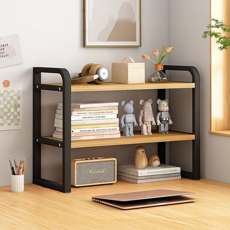 アクタス　デスク　上棚　ラック　本棚　2段 Amazon.co.jp: 卓上 デスク 収納 ラック 本棚 2段 卓上ラック