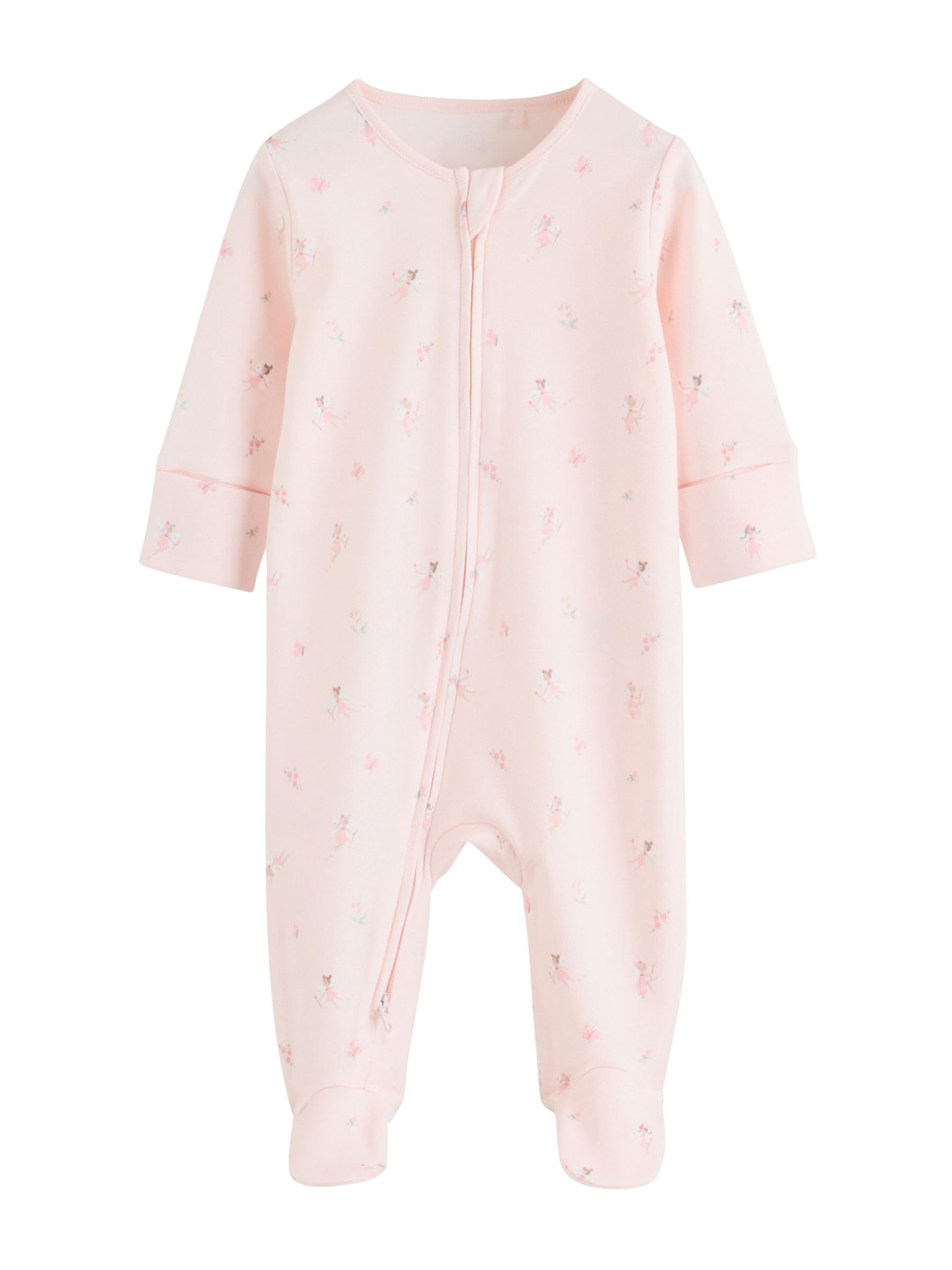 NEXT Bambina Confezione da 4 Tutine per Neonati con Zip bidirezionale | Neonato, Standard, Mid Rise, Button, 100% cotone