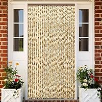 Gecheer Insectenbeschermingsgordijn Groen en Wit 90x220 cm Chenille