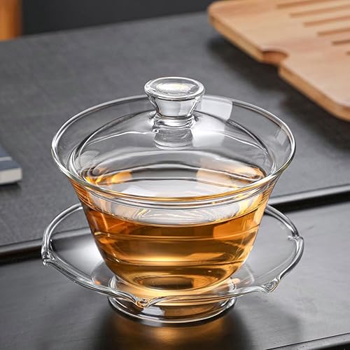 Miniatura 3 de Cabilock Glass Teacup - 1 Set Glass Tea Cup With Lid Chinese Tea Cup Set, Loose Tea-leaf Brewing System, Simple Filtration Teacups for Family Daily