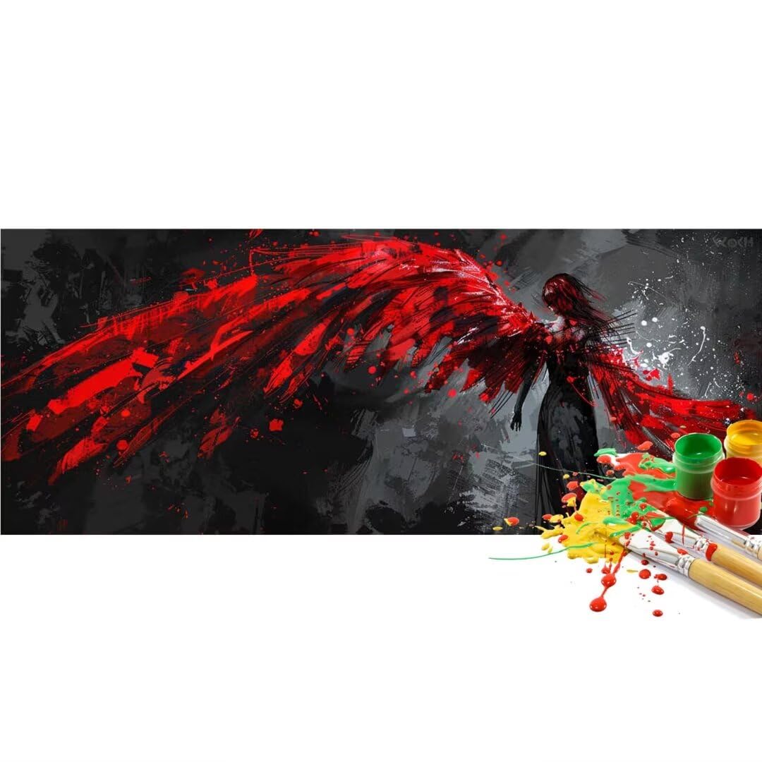 Malen Nach Zahlen Engel Flügel Malen Nach Zahlen Erwachsene, DIY Set Ölgemälde Malen Nach Zahlen XXL, Acrylfarben Painting by Numbers Bastelset, Geschenk Wanddekoration, 60x150cm (Ohne Rahmen)-YH219