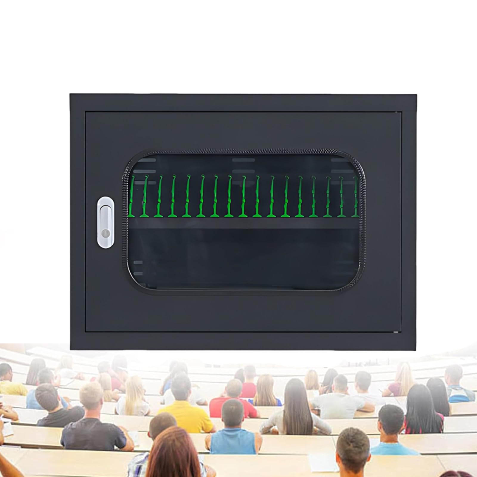 Stazione di ricarica multi-slot con ruote e blocco, soluzione di archiviazione sicura e ricarica rapida per uffici, scuole e spazi di lavoro
