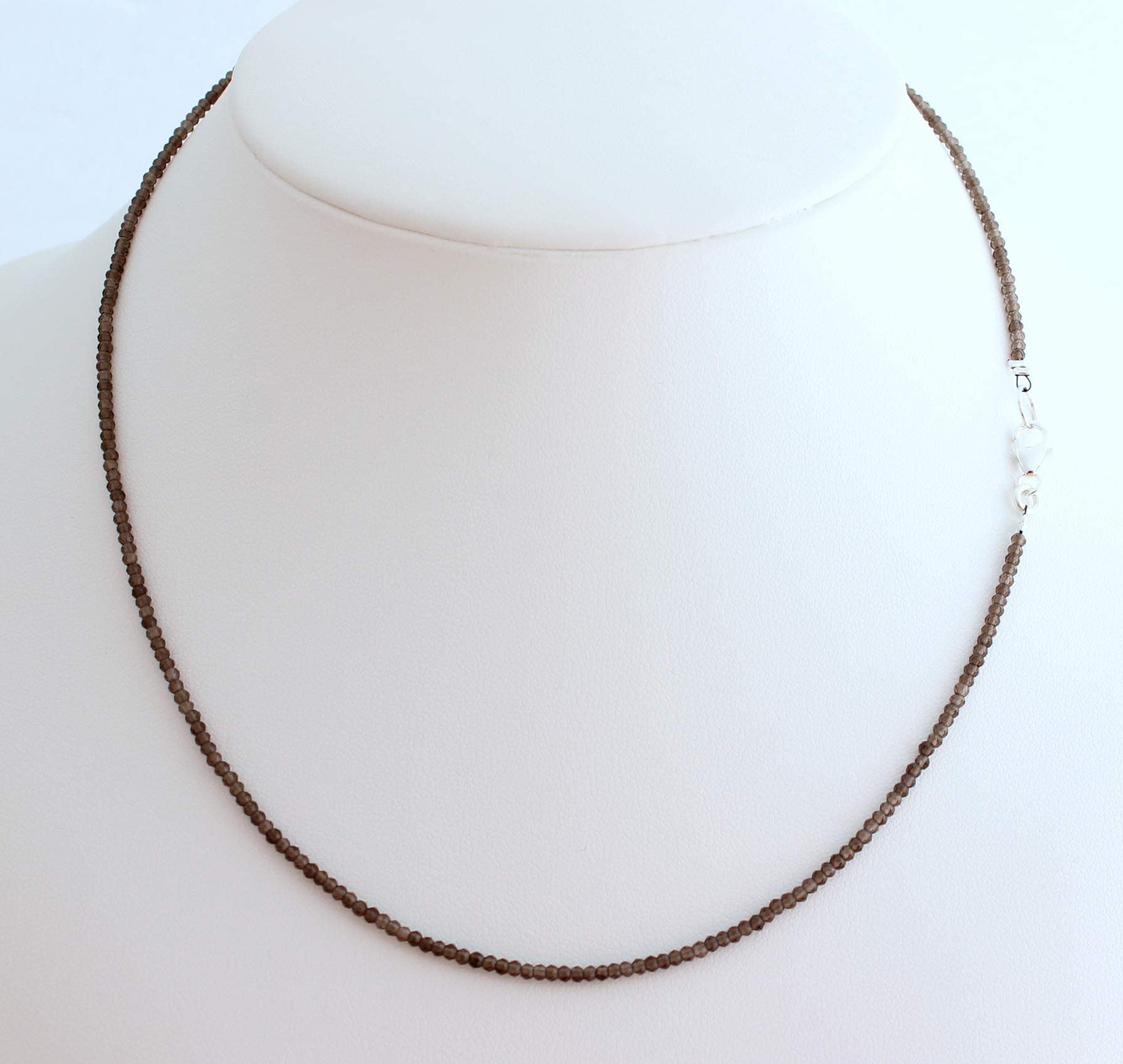 Rauchquarz Kette Edelstein fein geschlifen Collier ca. 44 cm
