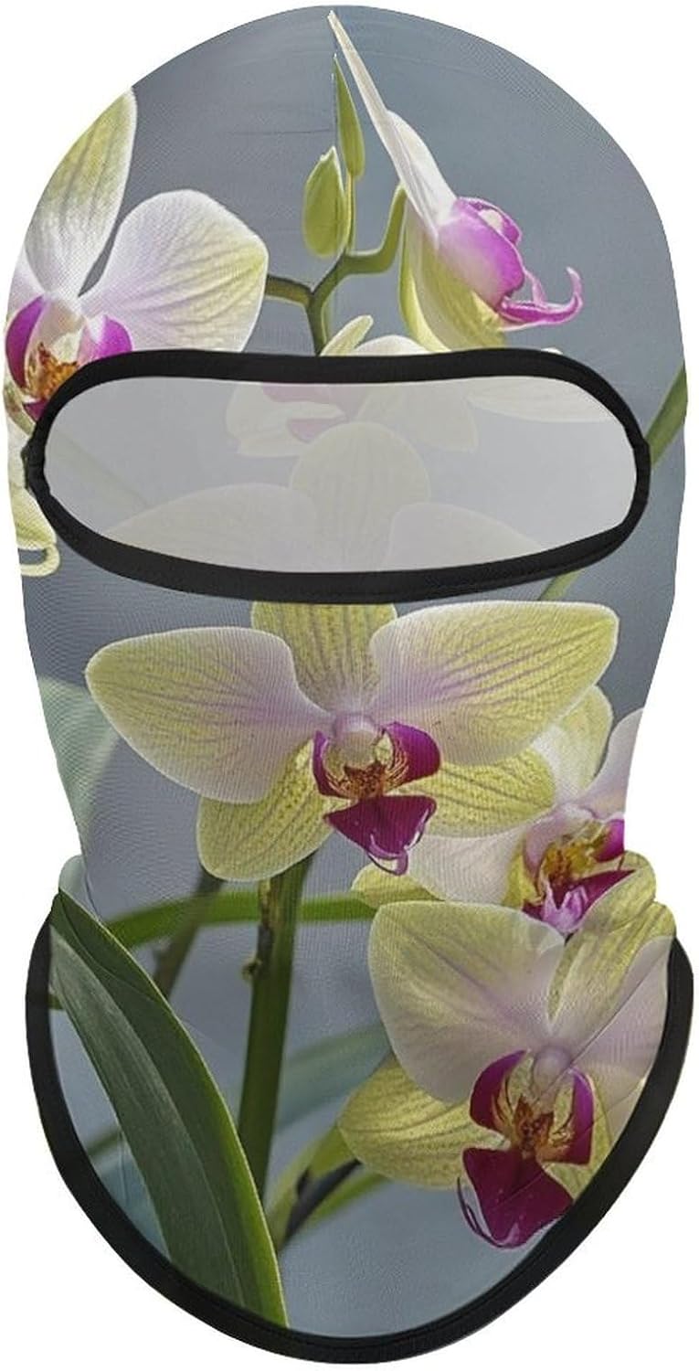 Balaclava Face Mask for Men Women Sun Protection Full Face Cover | Breathable Colorful Orchids Flower Full Face Mask Windproof Ski Mask Motorcycle Helmet Lining for Outdoor Sport Cycling