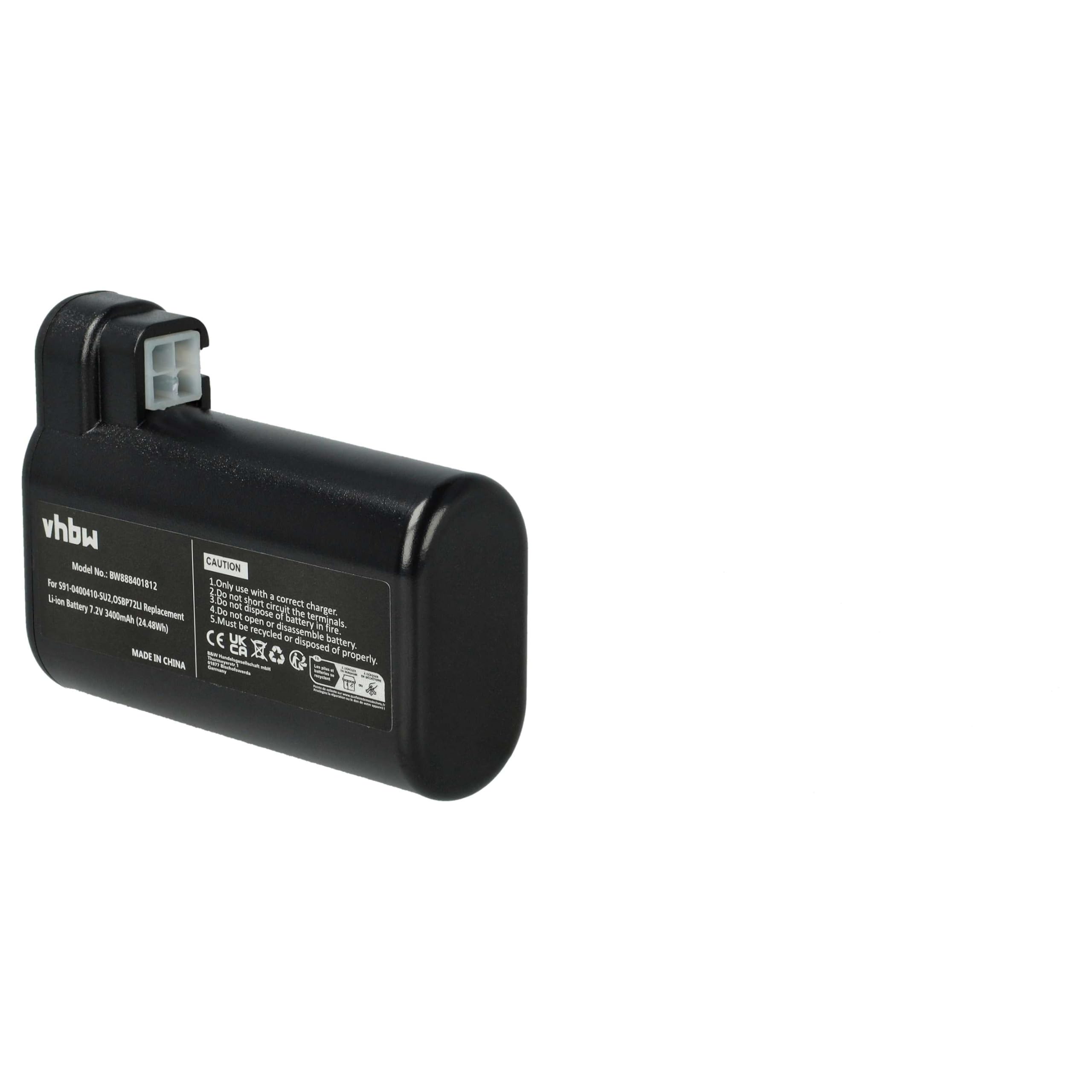 vhbw 2 x akumulator kompatybilny z Electrolux 900277482, 900277469, 900277466, 900277292, 900277484 odkurzacz, czarny (3400 mAh, 7,2 V, litowo-jonowy)
