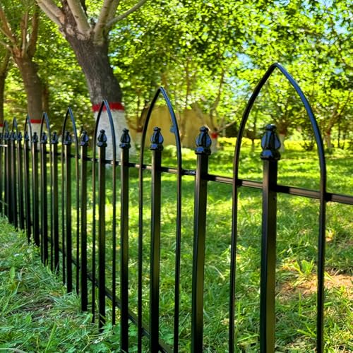 Thealyn Dekorativer Gartenzaun aus Metall, 81 cm H * 61cm W*5 Paneele, 3,05 m Gesamtlänge Metallumrandung, faltbar, Landschaftszaun, Hund, Haustier für Blumenbett, Hof, Tierbarriere
