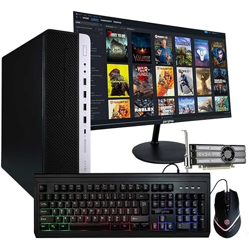 HP Prebuilt Gaming Desktop Computer | Intel i5 + GeForce GT 1030 2GB GPU | 1080p Gaming PC | 16GB DDR4 RAM | 1TB SSD | Wi-Fi 5G + Bluetooth | Windows 11 Pro | New 24in LCD Monitor (Renewed)