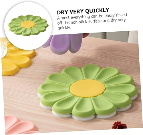 Miniatura 7 de Zerodeko Almohadilla caliente para ollas de flores, alfombrilla de silicona para el hogar, manteles individuales con forma de flor, tapete de