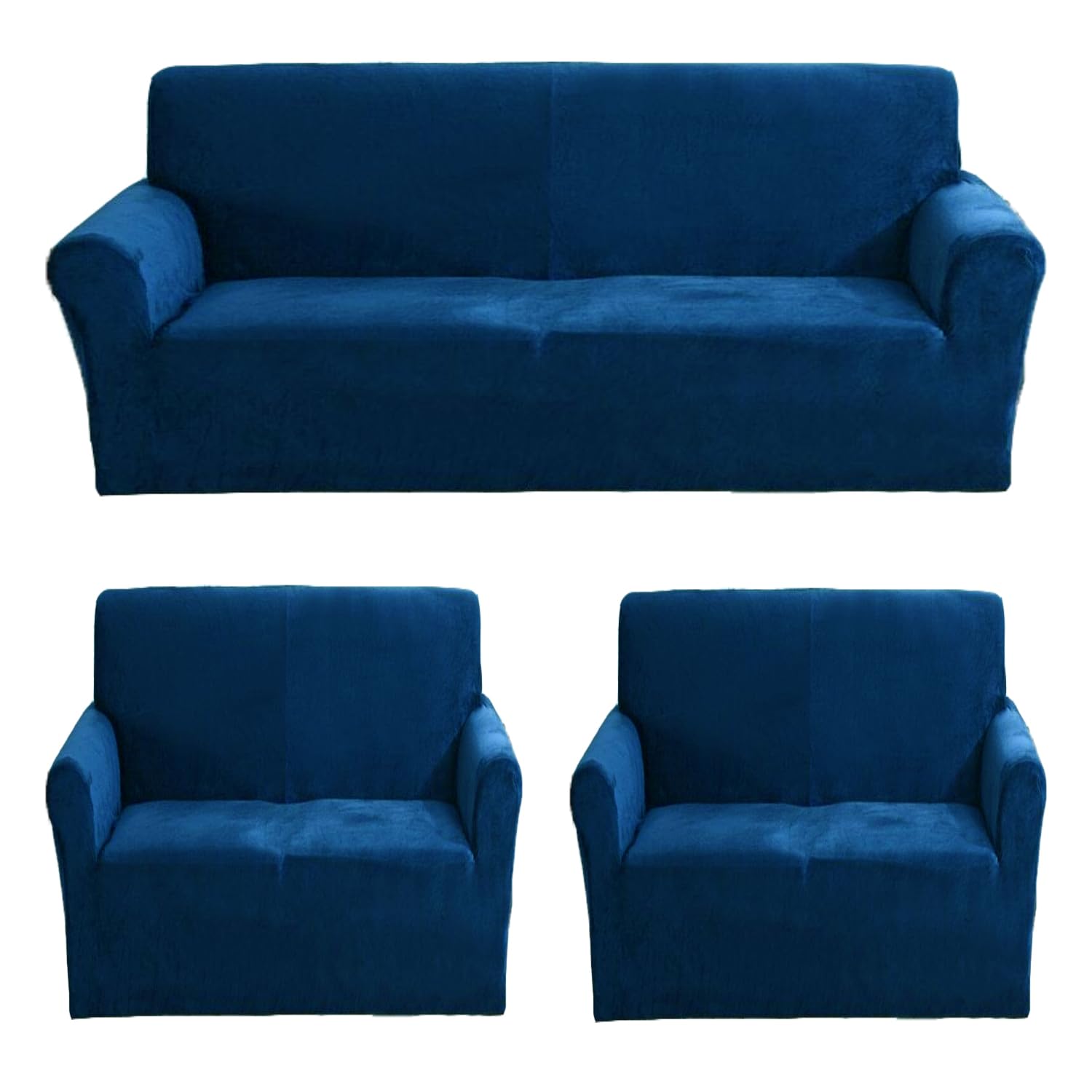 Gifts Island® Premium Velvet Sofa Cover 3 Seater and 2 Seater Fully Covered Universal 5 Seater Sofa Cover Non-Slip Sticky Elastic Stretchable Slipcover Protector for (3+1+1 Seater), Airforce Blue (B0D94GH3QF) Amazon Price History, Amazon Price Tracker