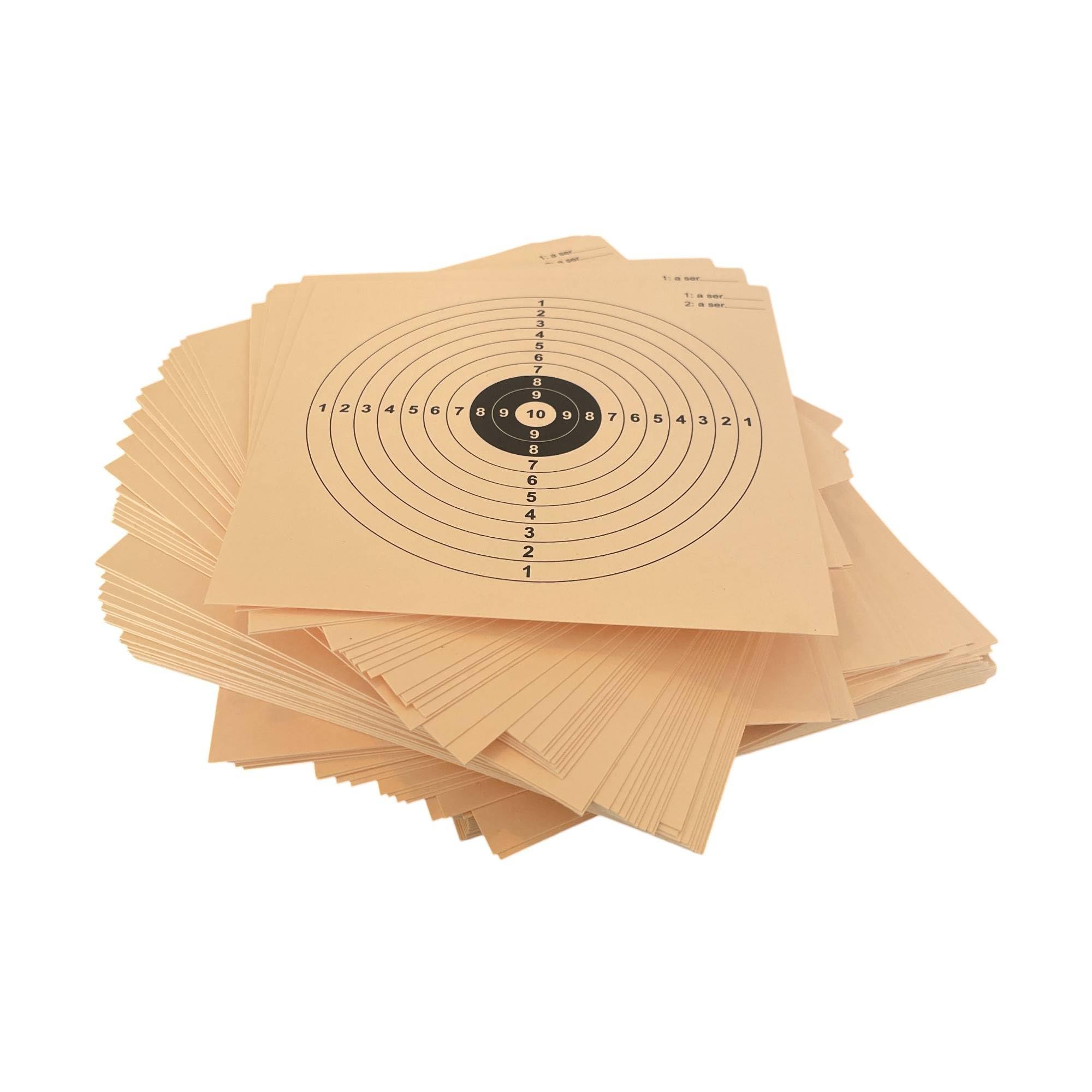 Bersagli Cartone 14x14 cm 300g/m² Seppia Competizione 100 Pezzi per Airsoft Aria Compressa Pellet