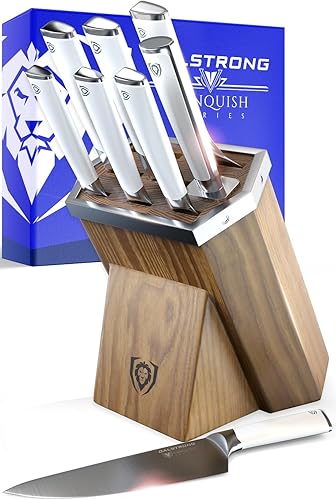 DALSTRONG Vanquish Series - Juego de 8 cuchillos de acero alemán forjado de alto carbono - Juego de cuchillos de cocina - Bloque de madera premium -