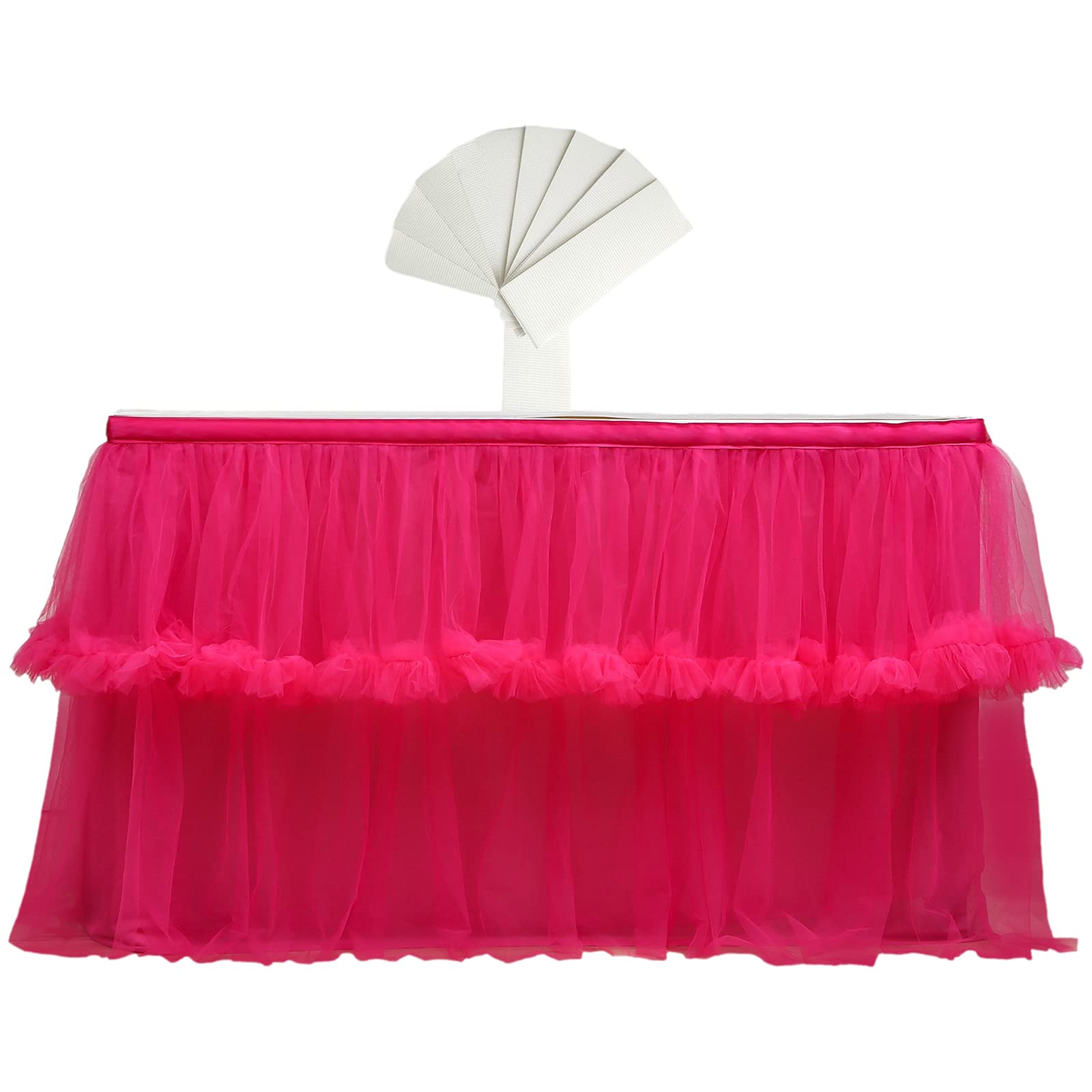 rismart Tulle Tutu Table Skirt Decor Cherry 76 H x L 450 cm