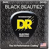 DR Strings BLACK BEAUTIES™ - BLACK Coloured Bass Strings: Heavy 50-110