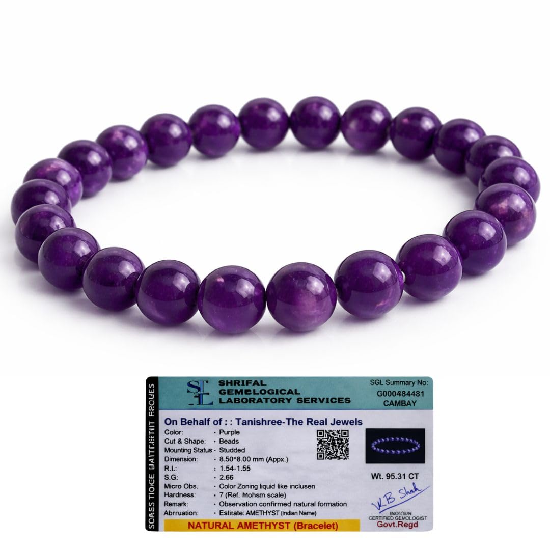 Amethyst Bracelet for Men and Women | Natural Crystal Bracelet for Calm, Focus, Positive Energy and Peace-image-46
