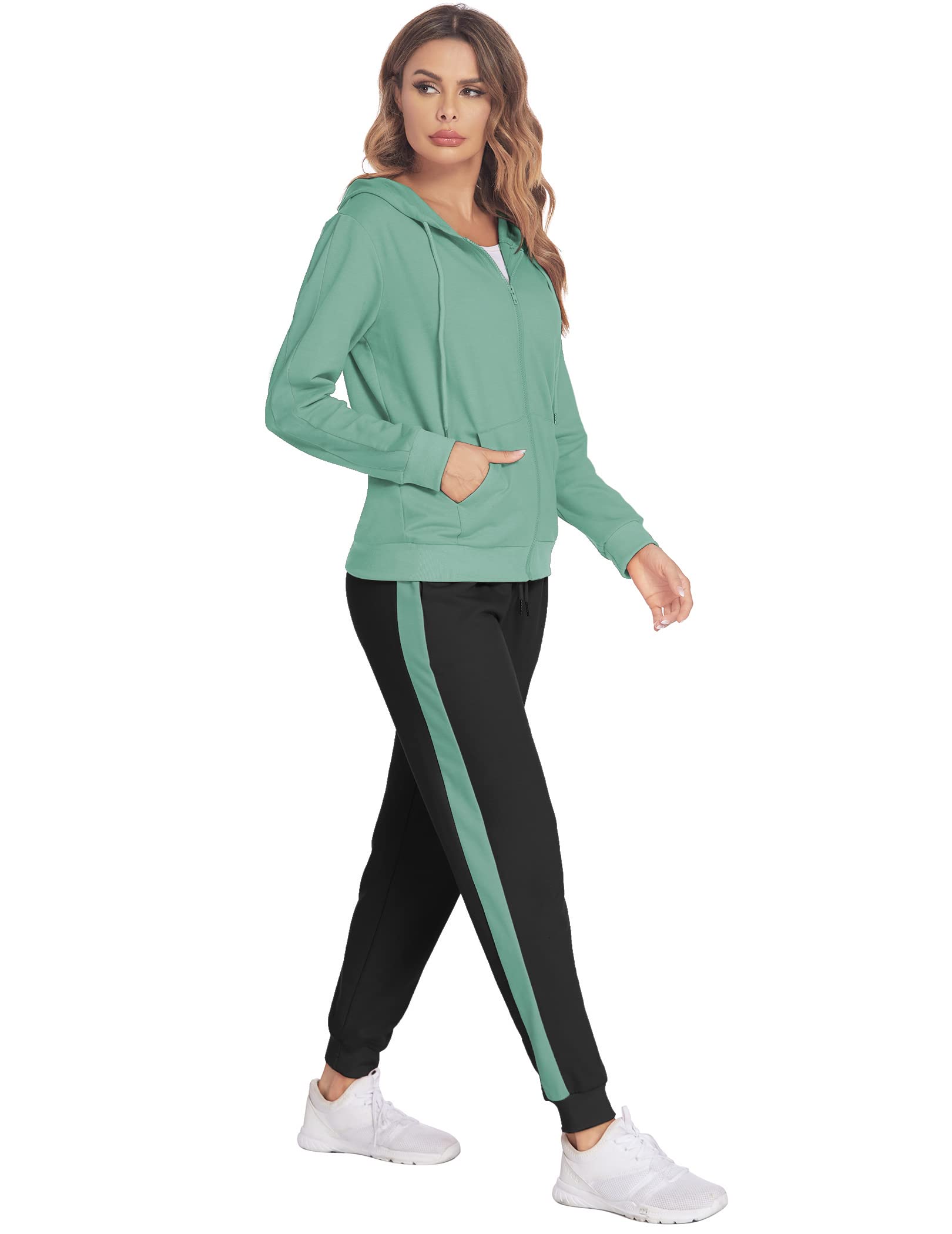 Parabler Tuta Donna Ginnastica Sportiva Jogging Giacca Pantaloni Autunno | Giacca e pantaloni, completo da casa, con tasche, Inverno, Primavera