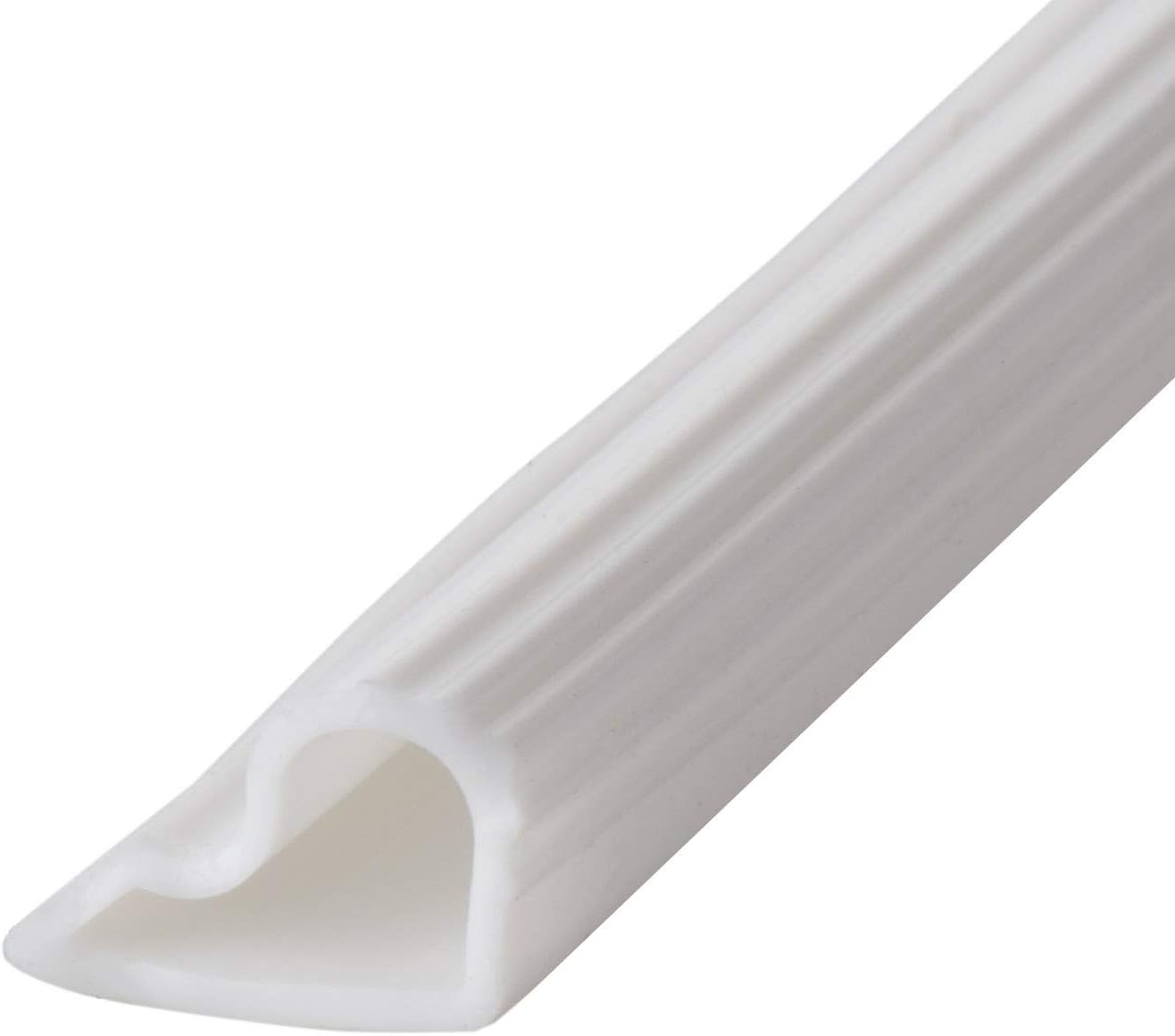 Silicone Weather Stripping Door Seal - Self Adhesive Door Trim Silicone Insulation Strip, Seals Sound and Air Draft - 0.375'' Wide/20 ft Long Roll -Teardrop Shape - White (0.375'')