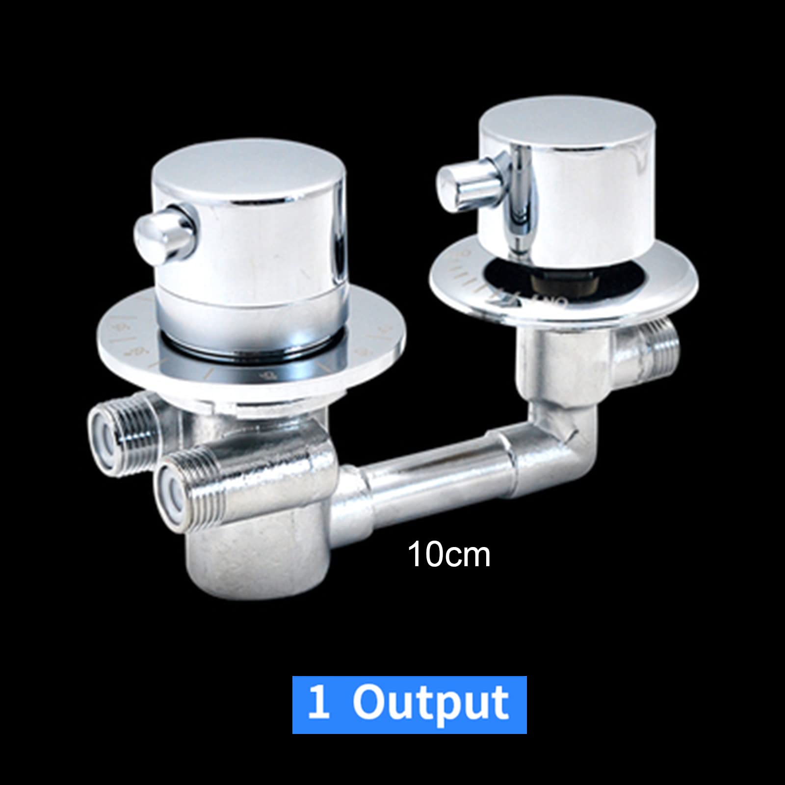Válvula Mezcladora Ducha Latón Mejorada 2/3/4/5 Vías Grifos Termostáticos G1/2" Desviador Rosca Tornillo Grifo Mezclador, para Cabina Ducha, Cartucho Latón, Mango Doble Grueso (1 Salida 10cm B)