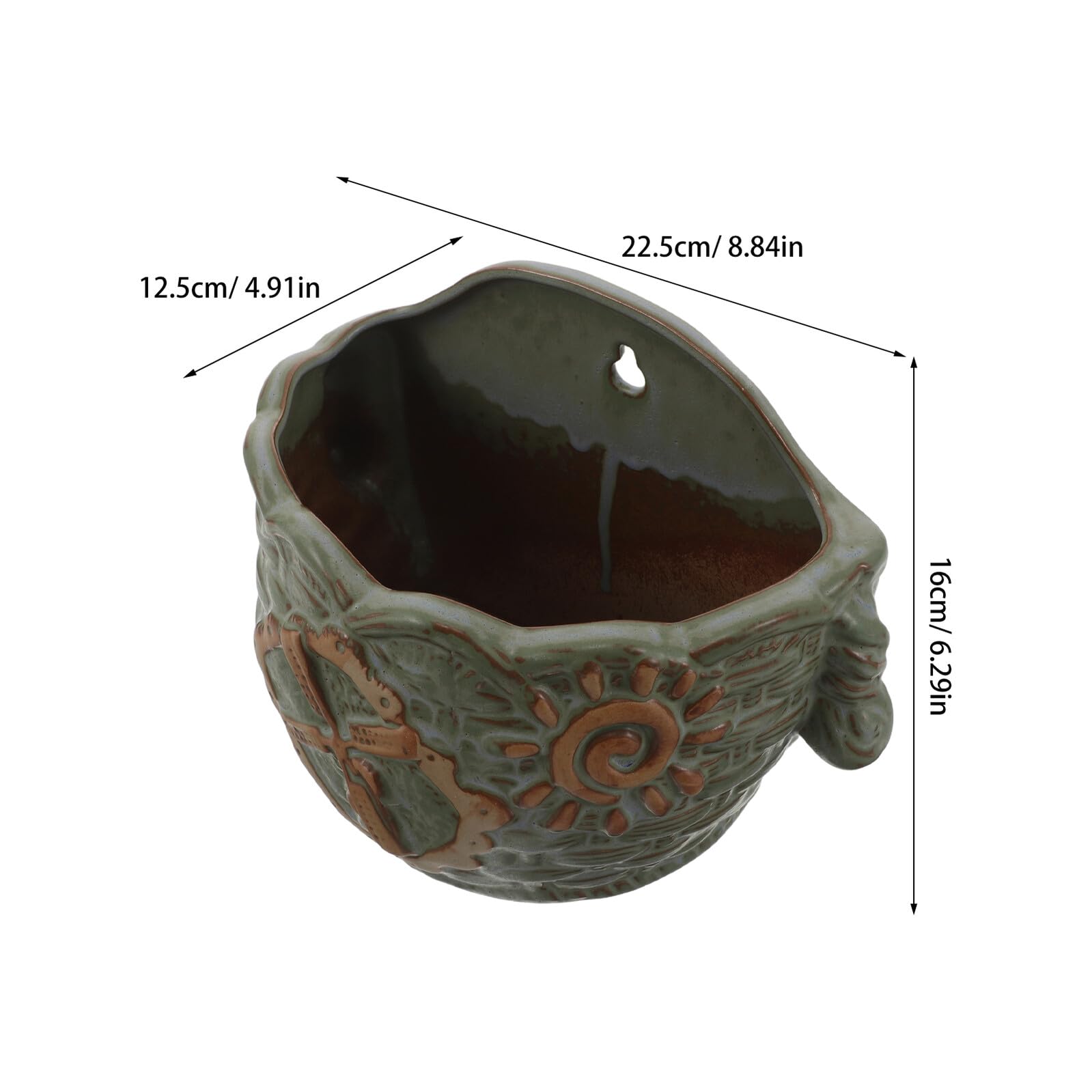 Gatuida Pot de Fleurs Mural Rétro pour Plantes Vertes, Jardinière Suspendue en Céramique, Décoration Intérieure et Extérieure, pour Balcon et Salon