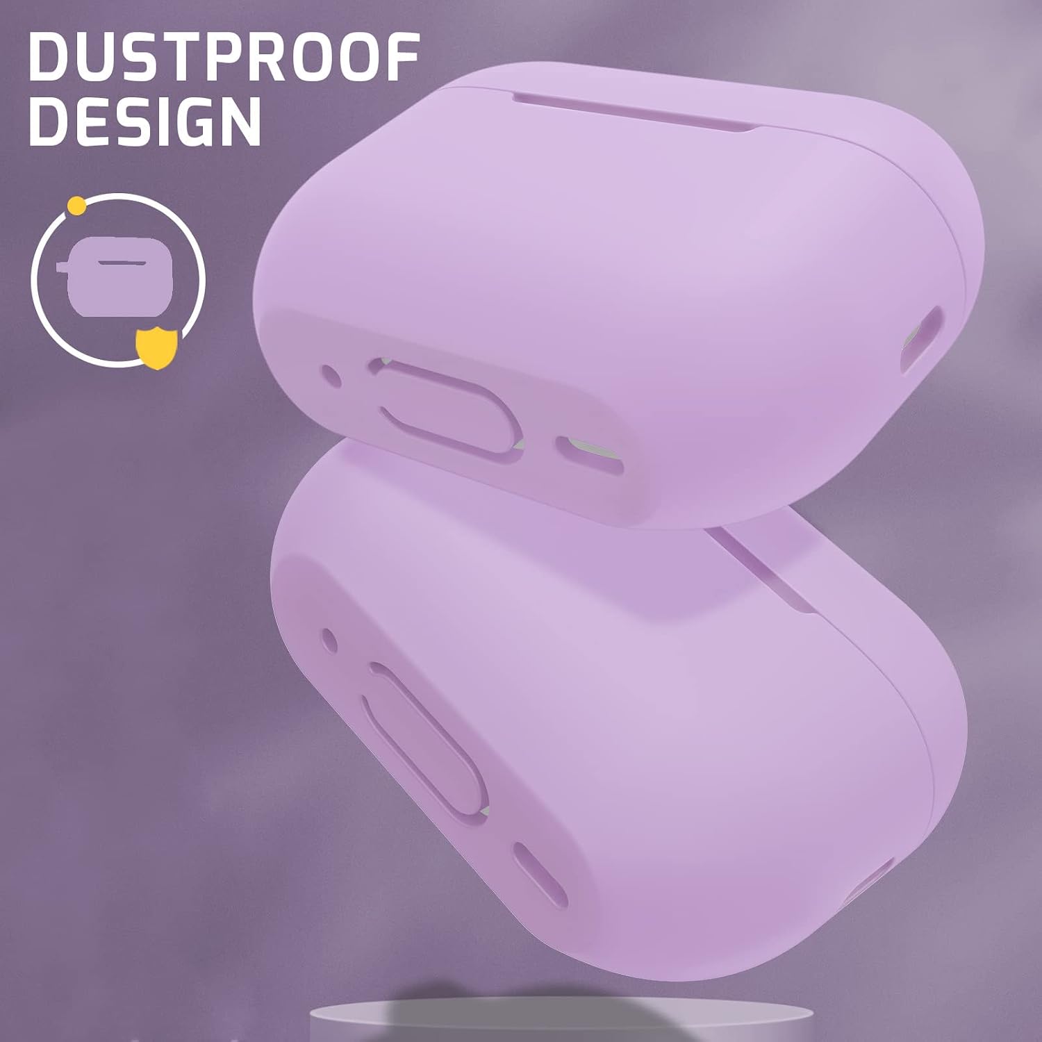 MATEPROX AirPods Pro 2 Case with Keychain/Hand Strap, AirPods Pro 2nd Generation[2022] Protective Shockproof Silicone Headphone Cover Support Wireless Charging for AirPods Pro 2 Gen - Light Purple