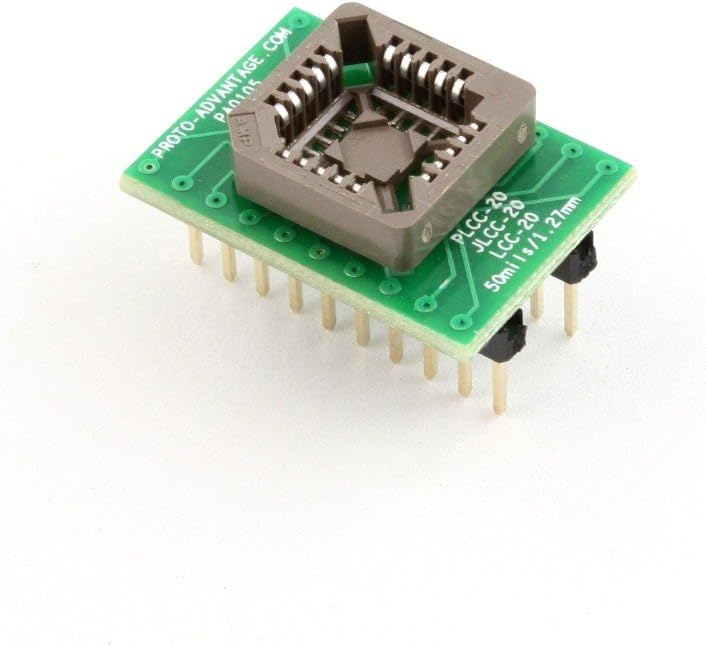 Proto-Advantage PA0105SOCKET PLCC-20 Socket to DIP-20 Adapter (50 mils / 1.27 mm Pitch)