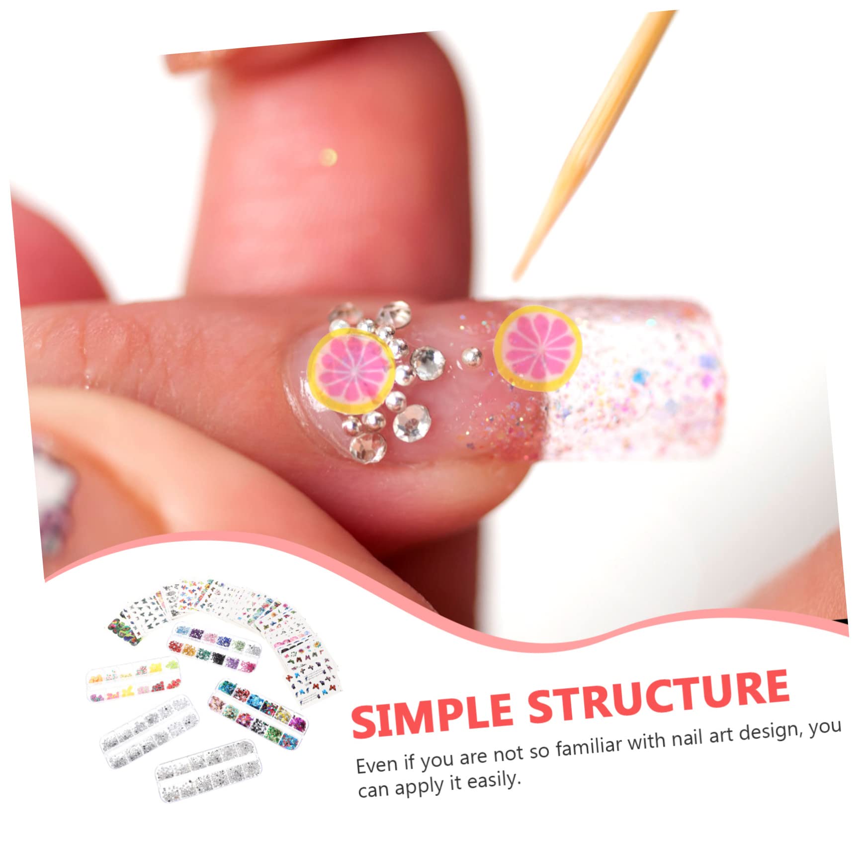 2 Set Decorazioni per Unghie Accessori per Manicure Femminile Adesivi per Unghie Facile Applicazione e Design Chic