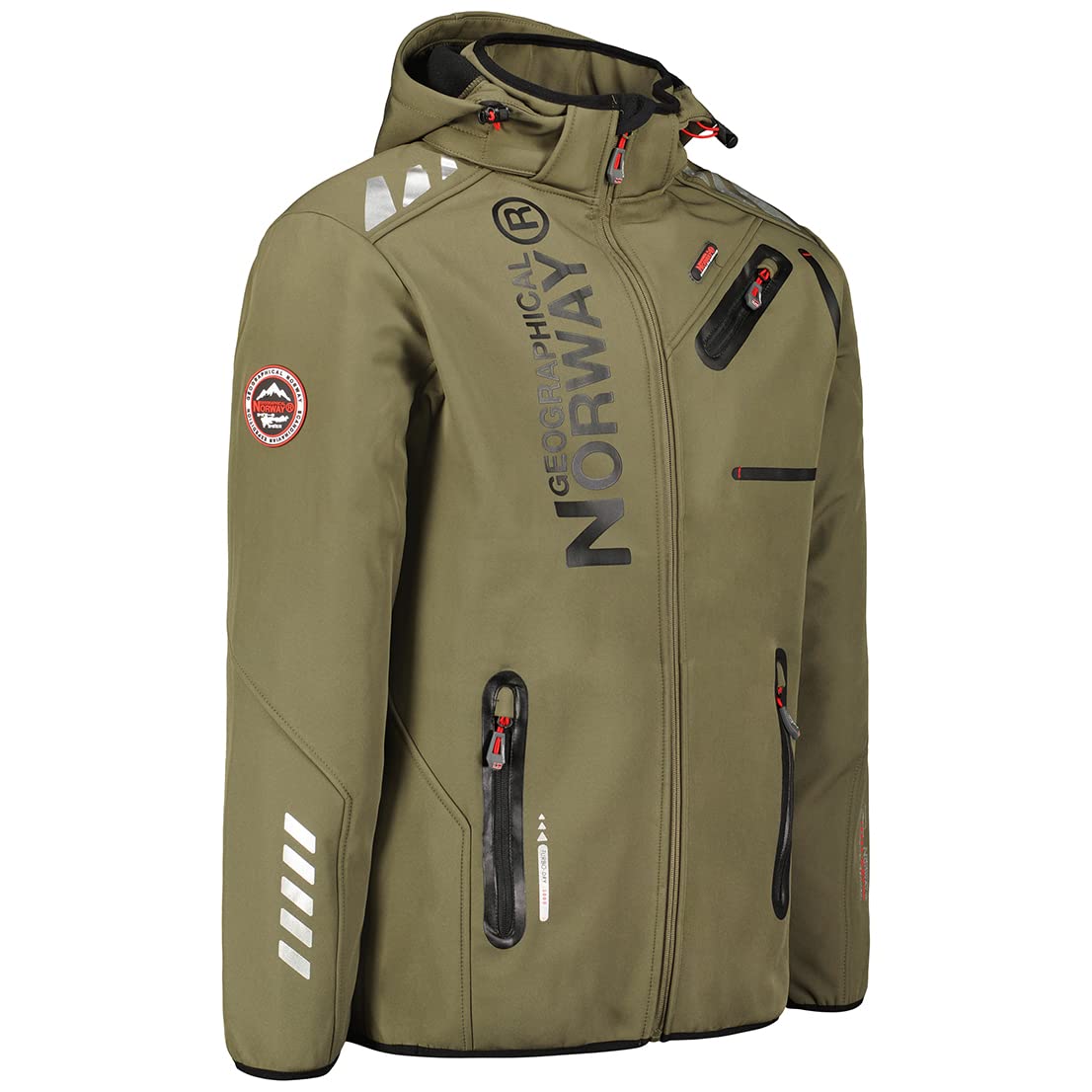 Geographical Norway Kurtka softshell męska Royaudb Dsitribrands Production Wodoodporna Wiatroszczelna kurtka z kapturem na zewnątrz Szlaki Piesze wycieczki Narciarstwo Zima Jesień Wiosna