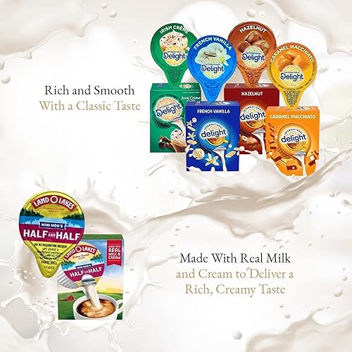 Miniatura 2 de Coffee Creamer - Paquete variado individual empaquetado por Bools, International Delight Mini Coffee Creamer y surtido de 5 sabores Mini Moo's